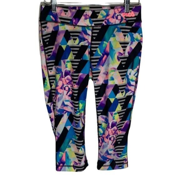 Fila Women’s Small Cropped Workout Running Gym Leggings - Picture 1 of 9